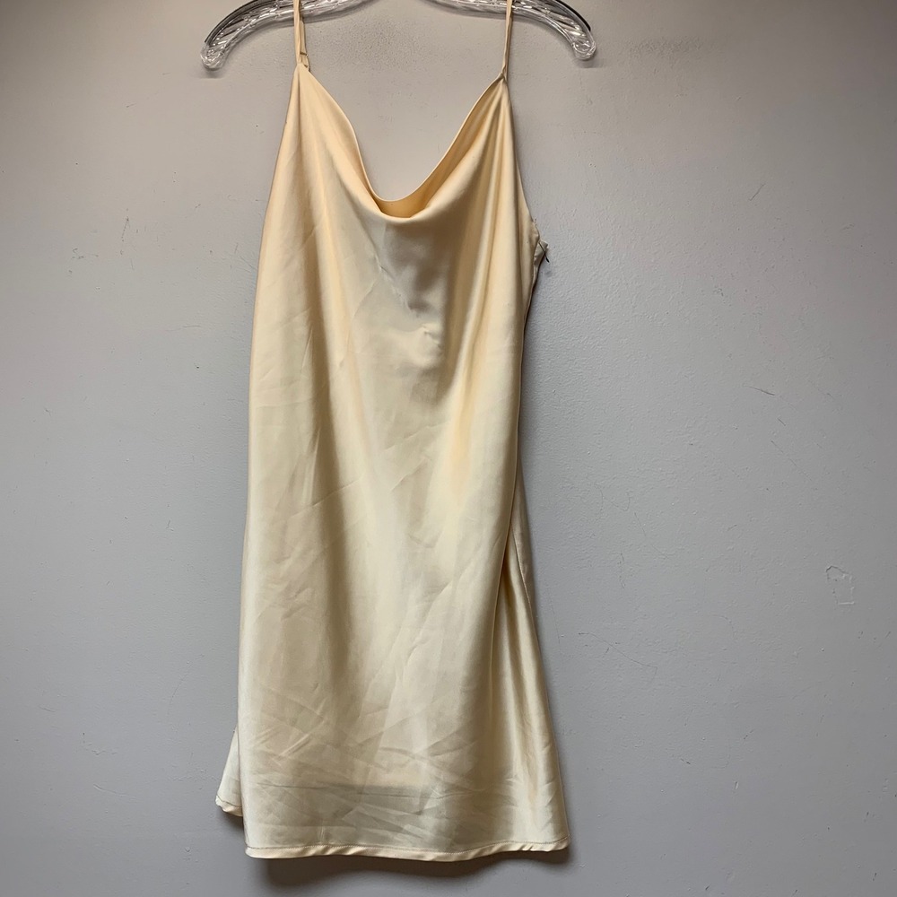 Altar'd State Slip Dress Womens Small Champagne Excellent Cowl Neck Satin MD1881